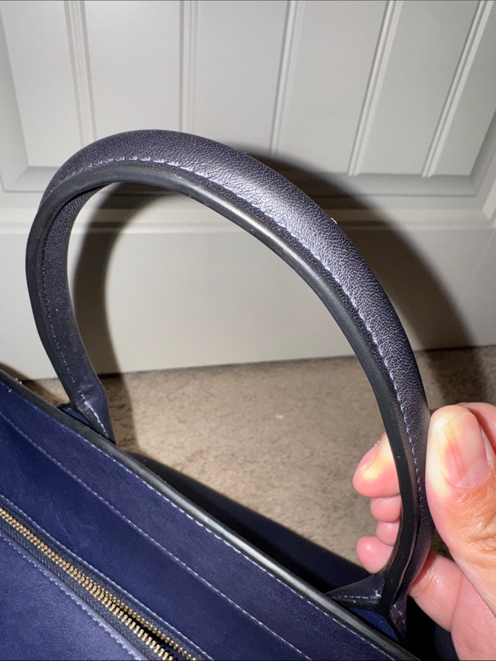 Coach Navy Leather Satchel - Picture 8 of 15